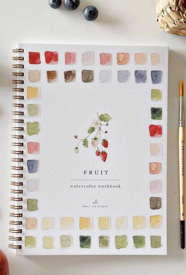 Emily Lex studio „Fruit“ akvarelės piešimo knyga